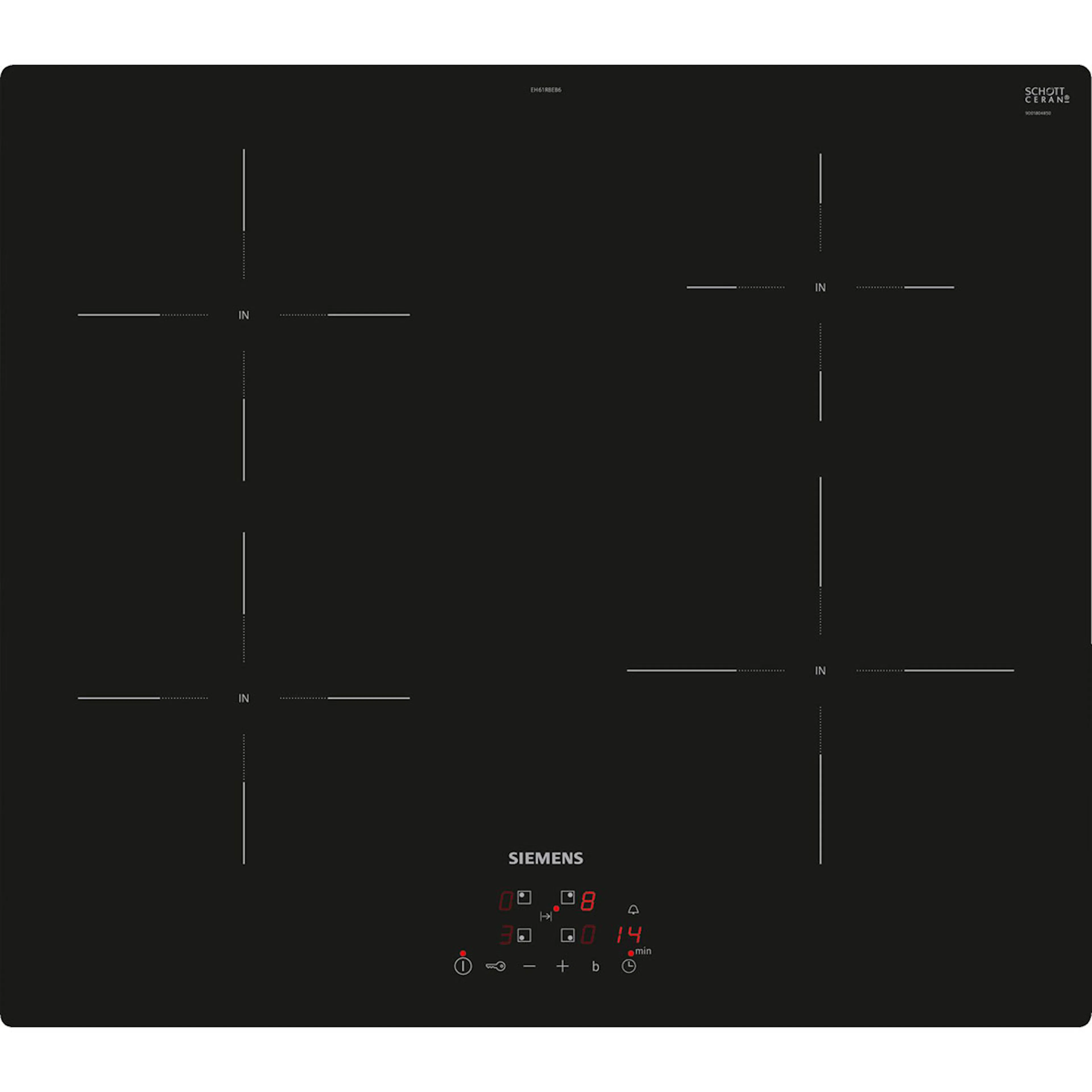 Induktionshäll Siemens EH61RBEB6E iQ100 Svart 4 Zoner