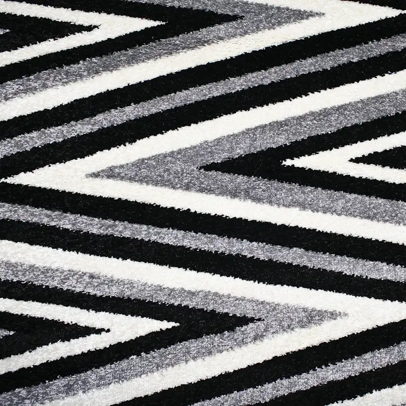 Wiltonmatta D-sign Terni Svart/Ljusgrå sicksack