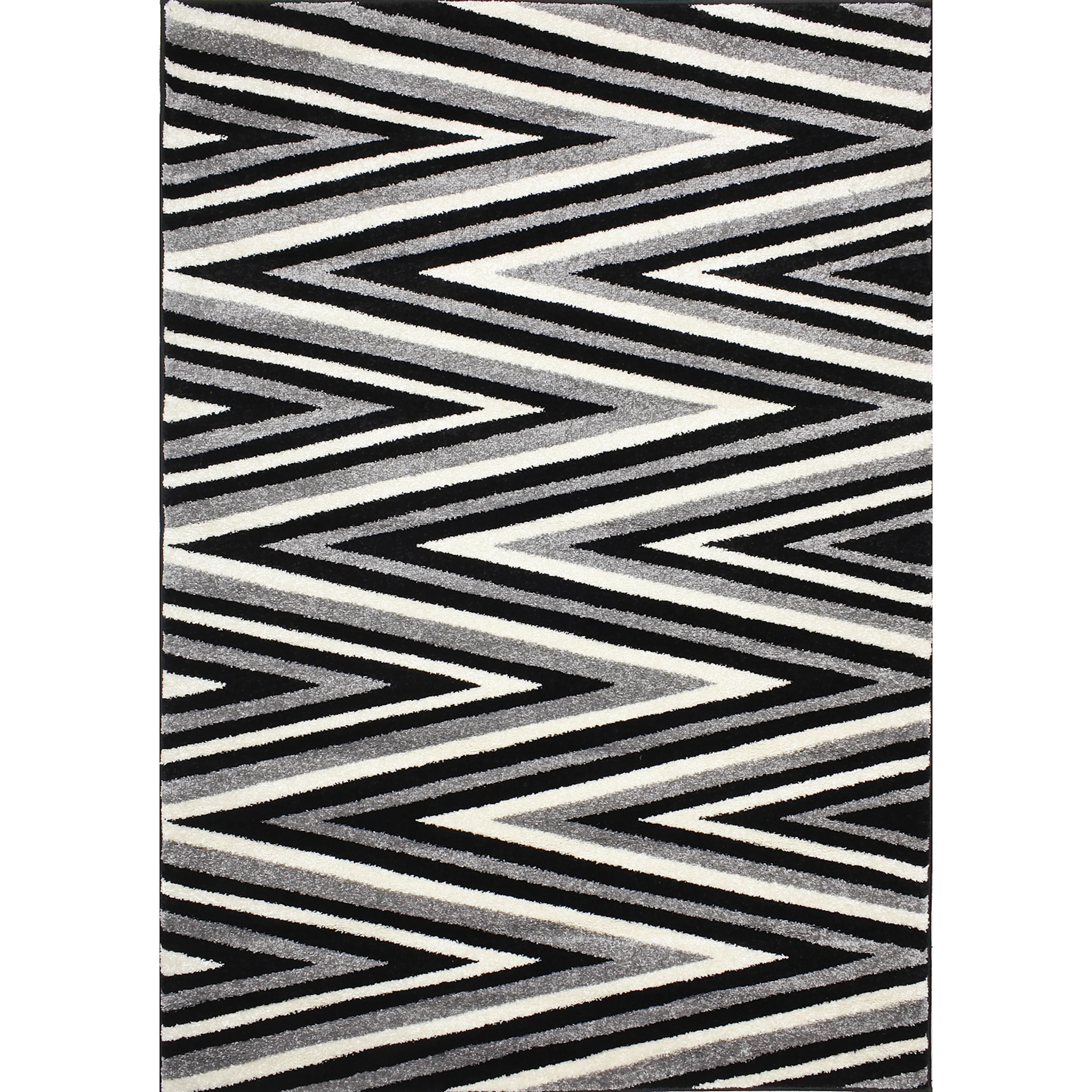 Wiltonmatta D-sign Terni Svart/Ljusgrå sicksack