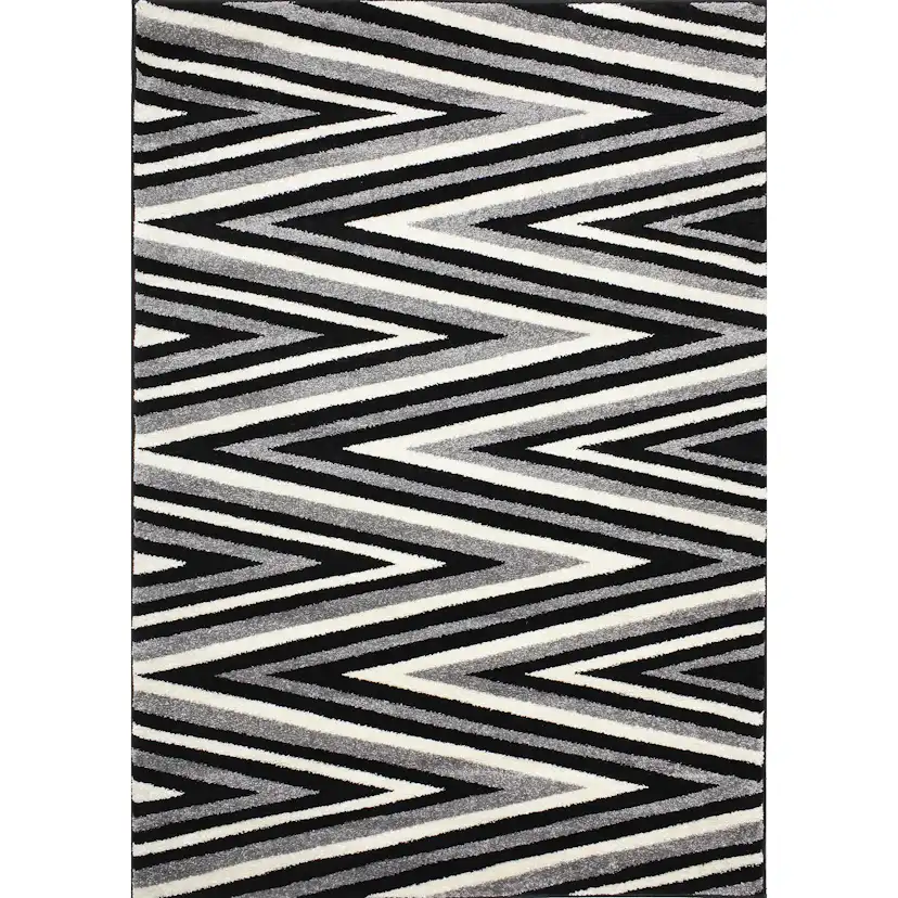 Wiltonmatta D-sign Terni Svart/Ljusgrå sicksack