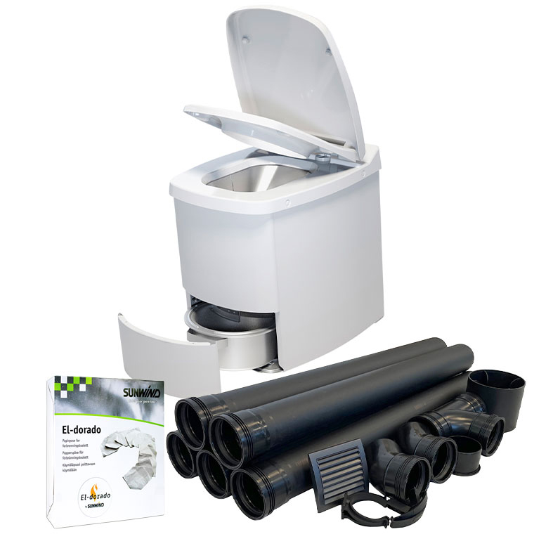 Förbränningstoalett Sunwind El-dorado PRO inkl Ventilationspaket