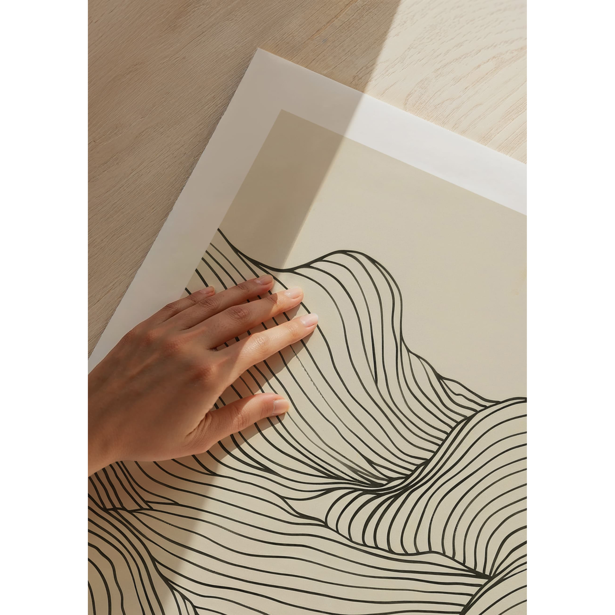 Poster Gallerix Line Art Waves