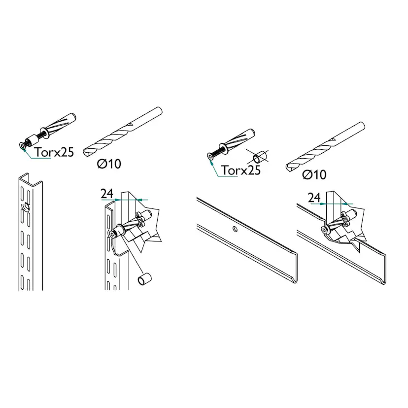 Expanderplugg Lundbergs för Dubbelgips Wide 4-Pack