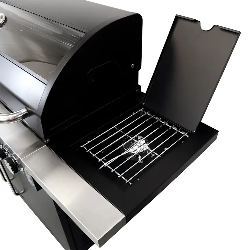 Gasolgrill Kobe 6+1 Brännare Svart Med Gaslock