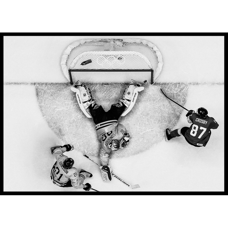 Poster Gallerix Henrik Lundqvist OS Sotji 2014 B&W No2