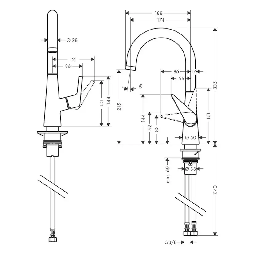 Köksblandare Hansgrohe Talis S 220 1jet