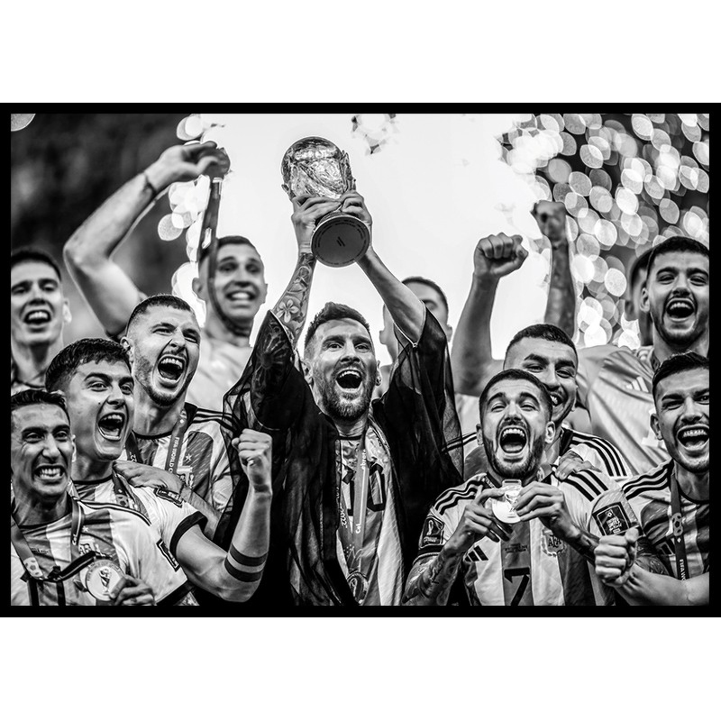 Poster Gallerix Lionel Messi Argentina World Cup 2022 B&W No1