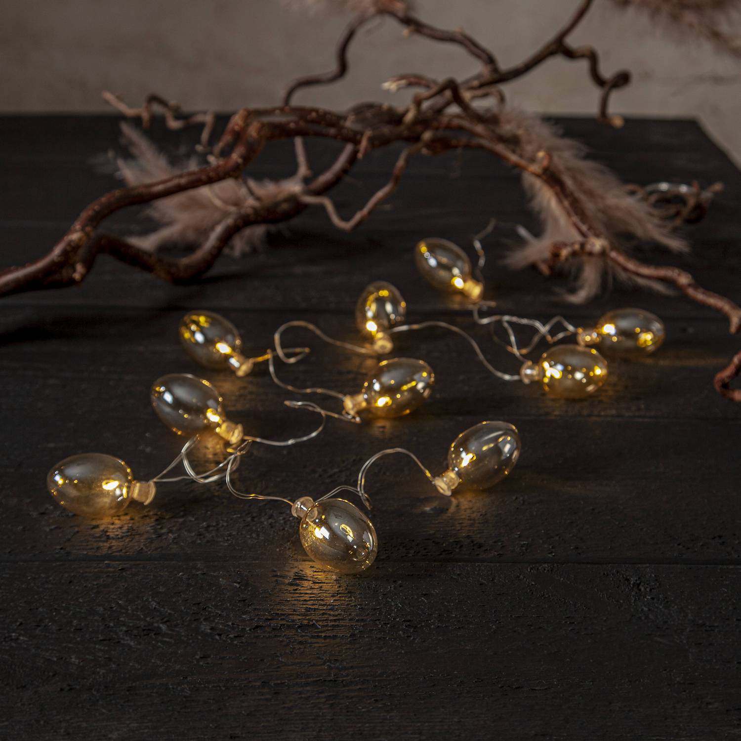 Ljusslinga Star Trading Shimmer 10 Ljus Glasägg Batteridriven LED-slinga