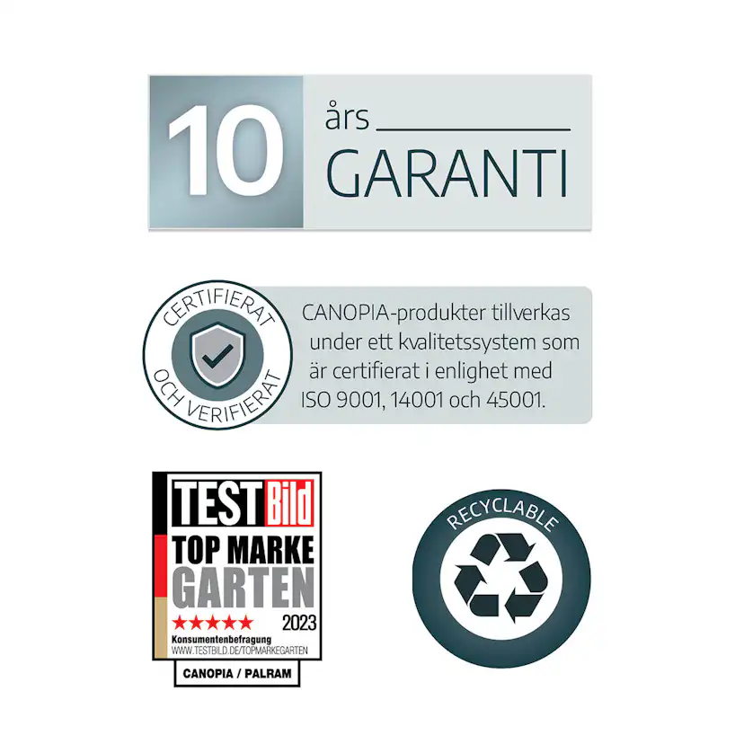 Växthus Canopia by Palram Glory Aluminiumram med UV-Skyddad Polykarbonat & Automatisk Ventilationsöppnare, 6,2 m²