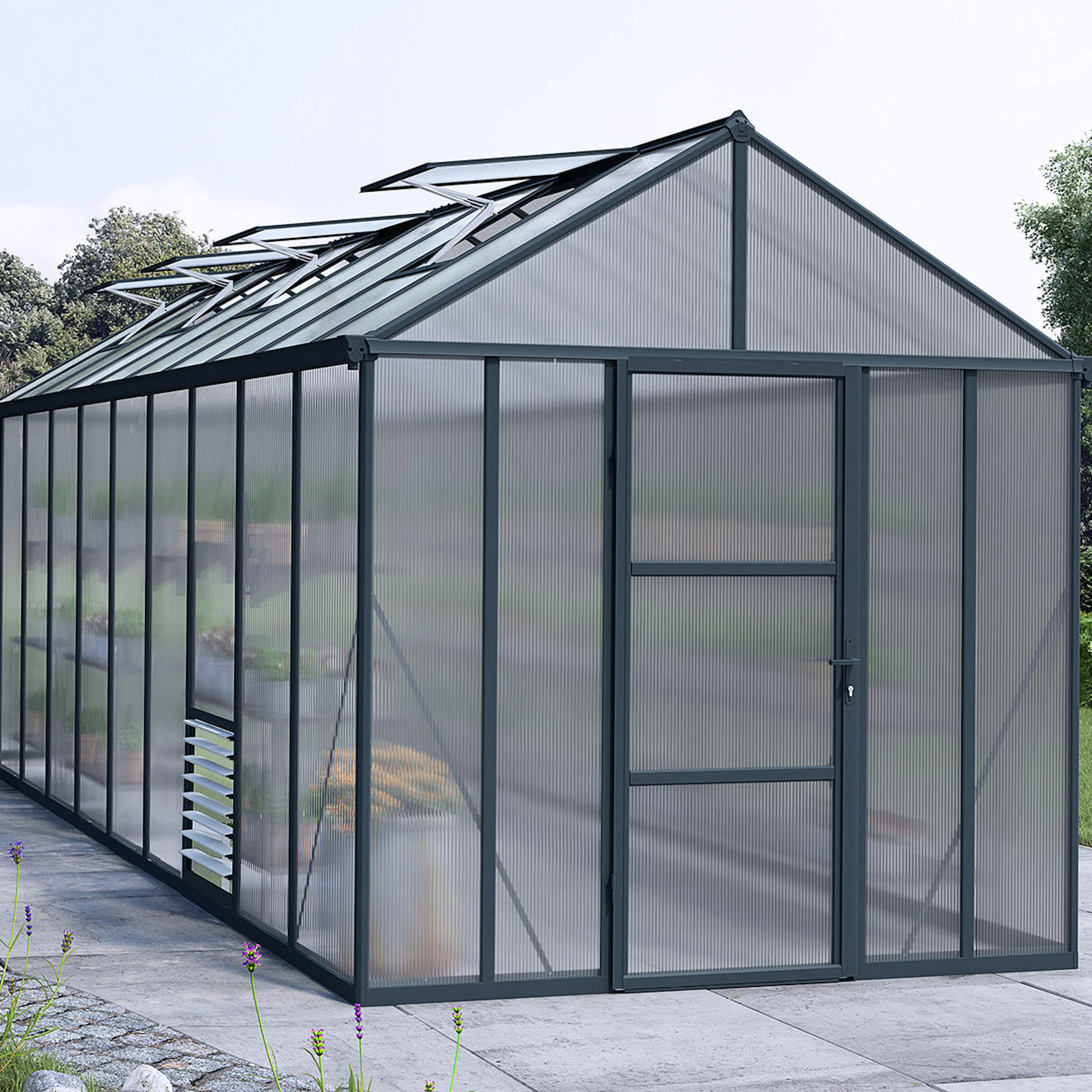 Växthus Canopia by Palram Glory 15,3 m² Mörkgrå