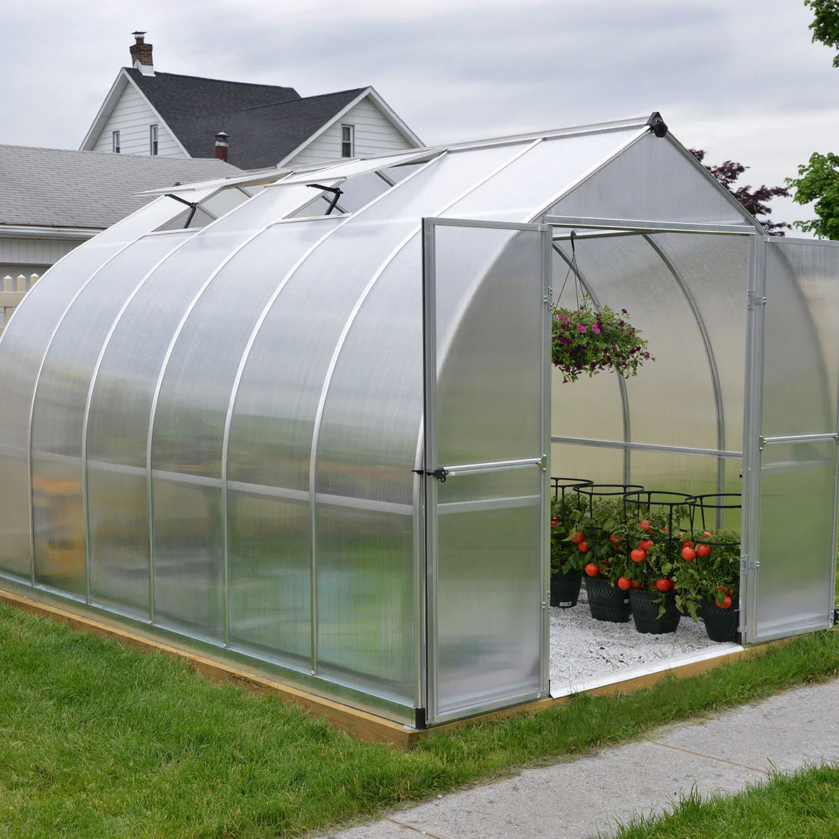 Växthus Canopia by Palram Bella Aluminiumram med UV-Skyddad Polykarbonat & Ventilationsfönster, 8,9 m²