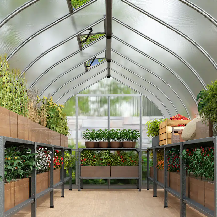 Växthus Canopia by Palram Bella Aluminiumram med UV-Skyddad Polykarbonat & Ventilationsfönster, 14,7 m²
