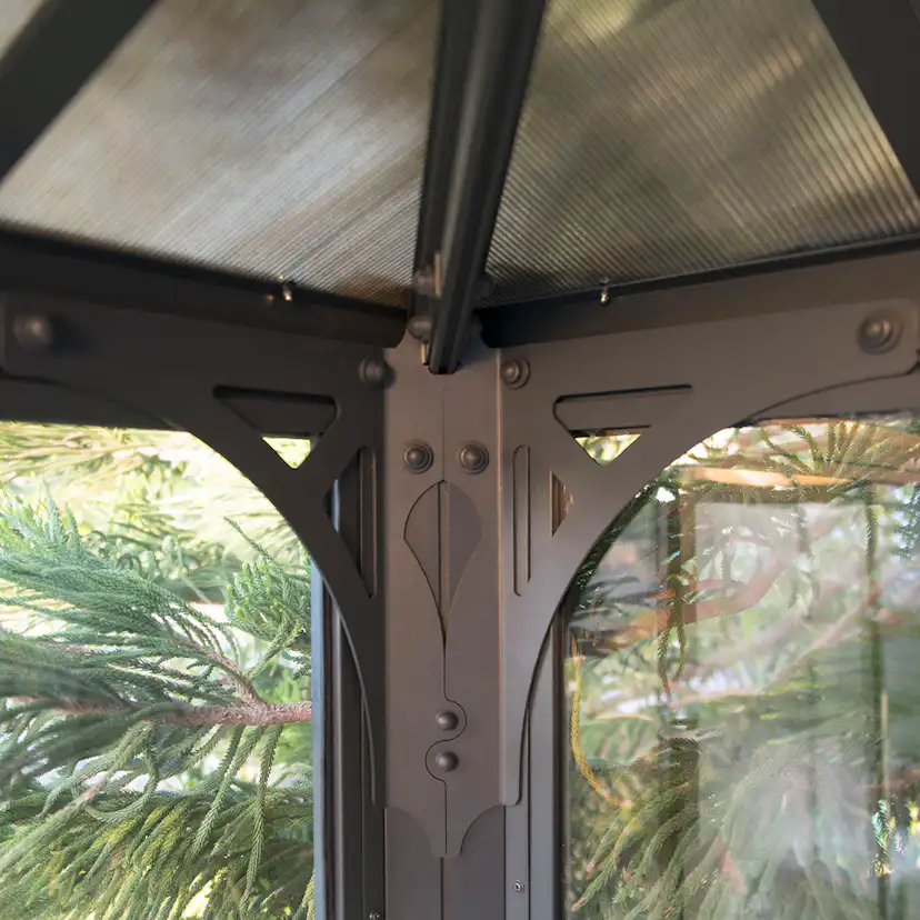 Växthus/Orangeri Canopia by Palram Ledro Aluminiumstomme med UV-Skyddat Glas, Låsbara Dörrar, Grå, 12,7 m²