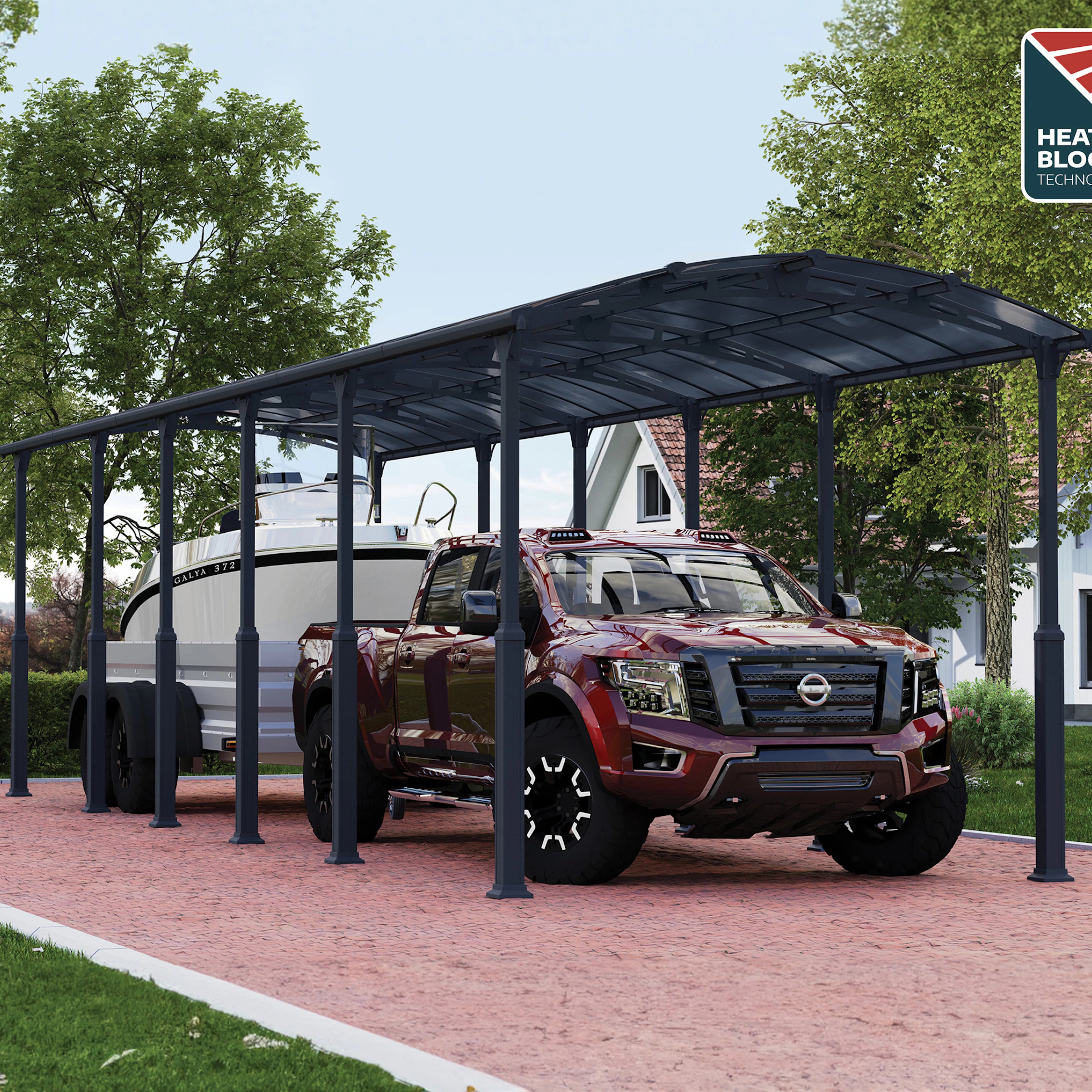 Carport Canopia by Palram Alpine I Metall För Husbil 3,6x13 m