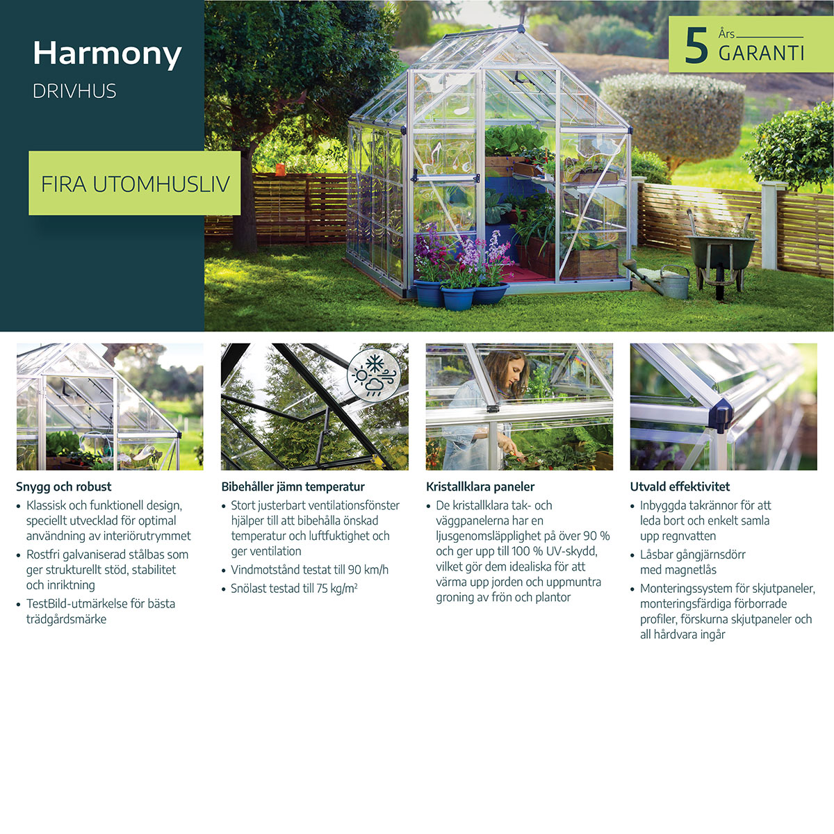Växthus Canopia by Palram Harmony  4,6 m²