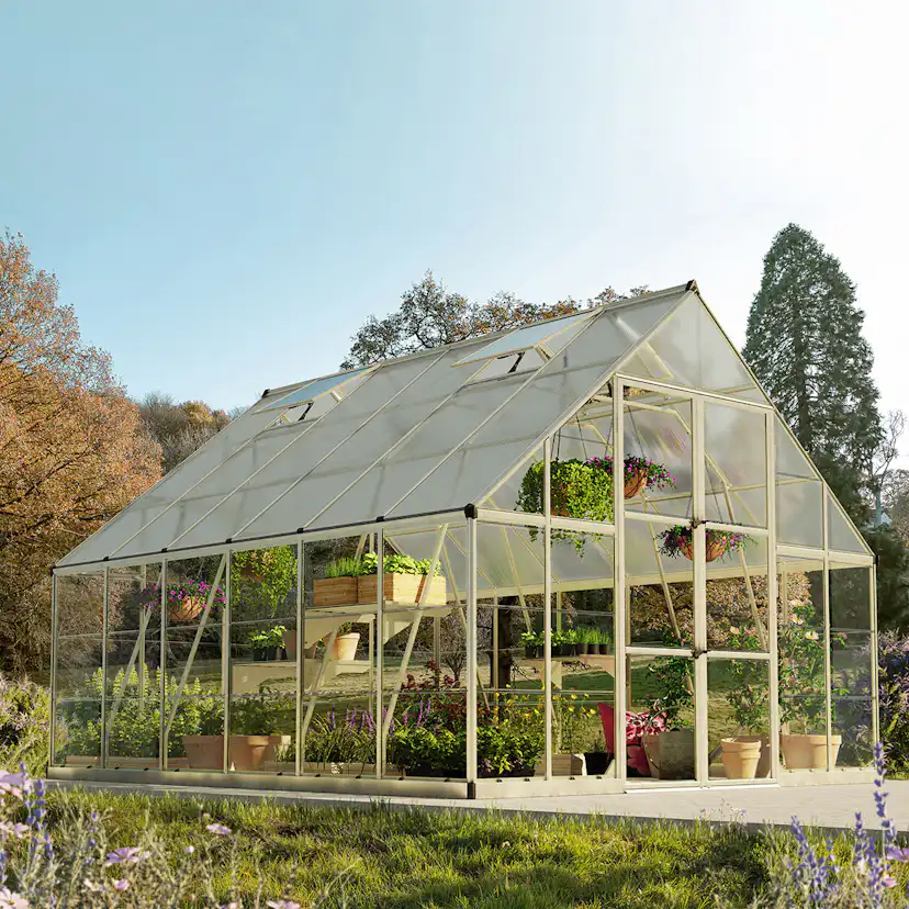 Växthus Canopia by Palram Balance, Aluminiumram med UV-Skyddad Polykarbonat & Ventilationsfönster, 10,8 m²