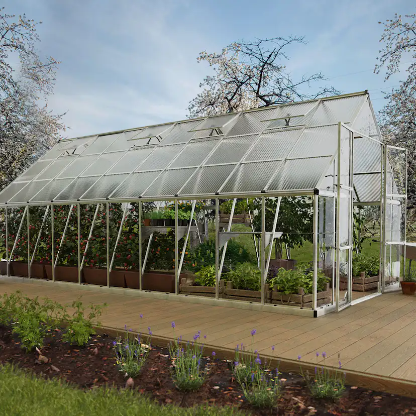 Växthus Canopia by Palram Balance Aluminiumram med UV-Skyddad Polykarbonat & Ventilationsfönster, 14,3 m²