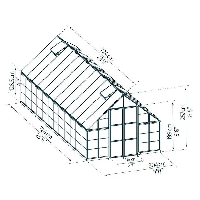 Växthus Canopia by Palram Balance 21,5 m² Silver