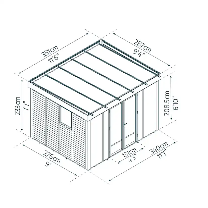 Trädgårdskontor Canopia by Palram Copenhagen 9,7 m²