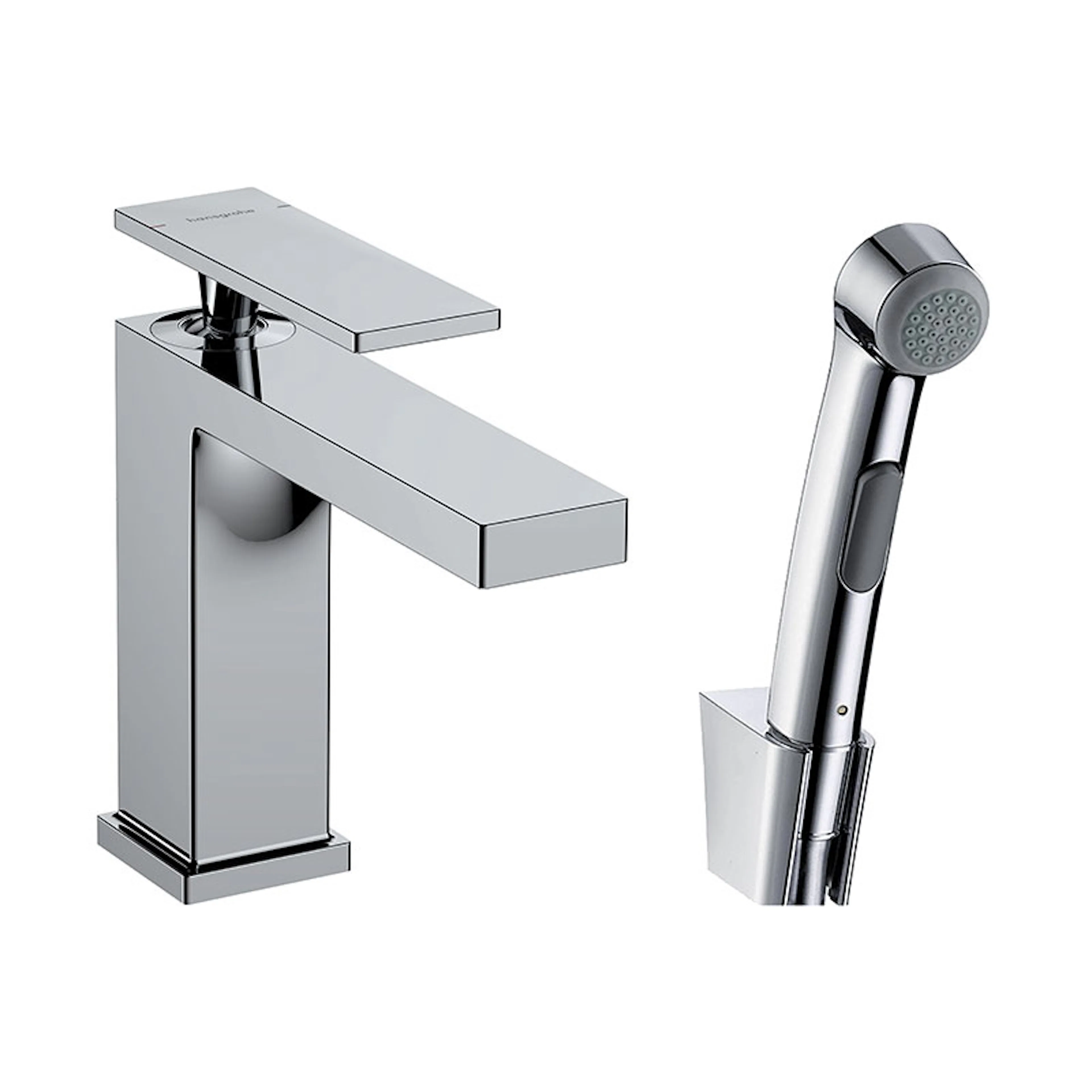 Tvättställsblandare Hansgrohe Tecturis E 110 med Bidettehanddusch och Duschslang