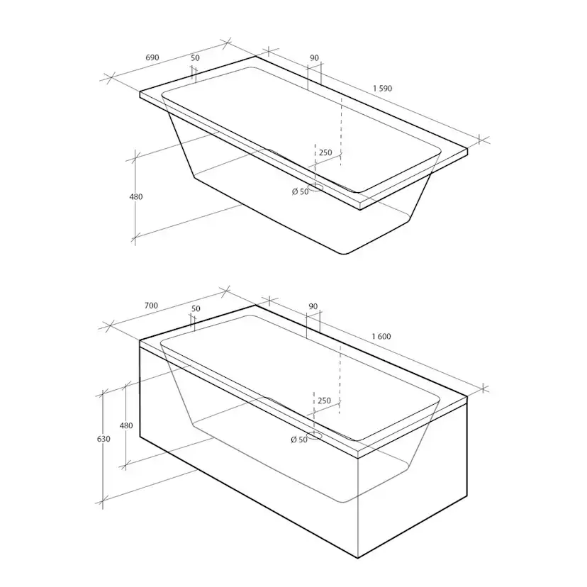 Inbyggnadsbadkar Alterna Picto