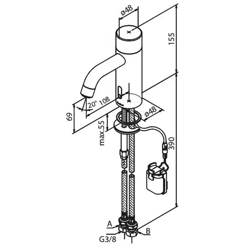 Tvättställsblandare Damixa Silhouet Touchless Public