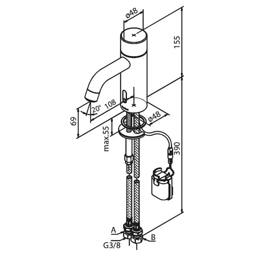 Tvättställsblandare Damixa Silhouet Touchless