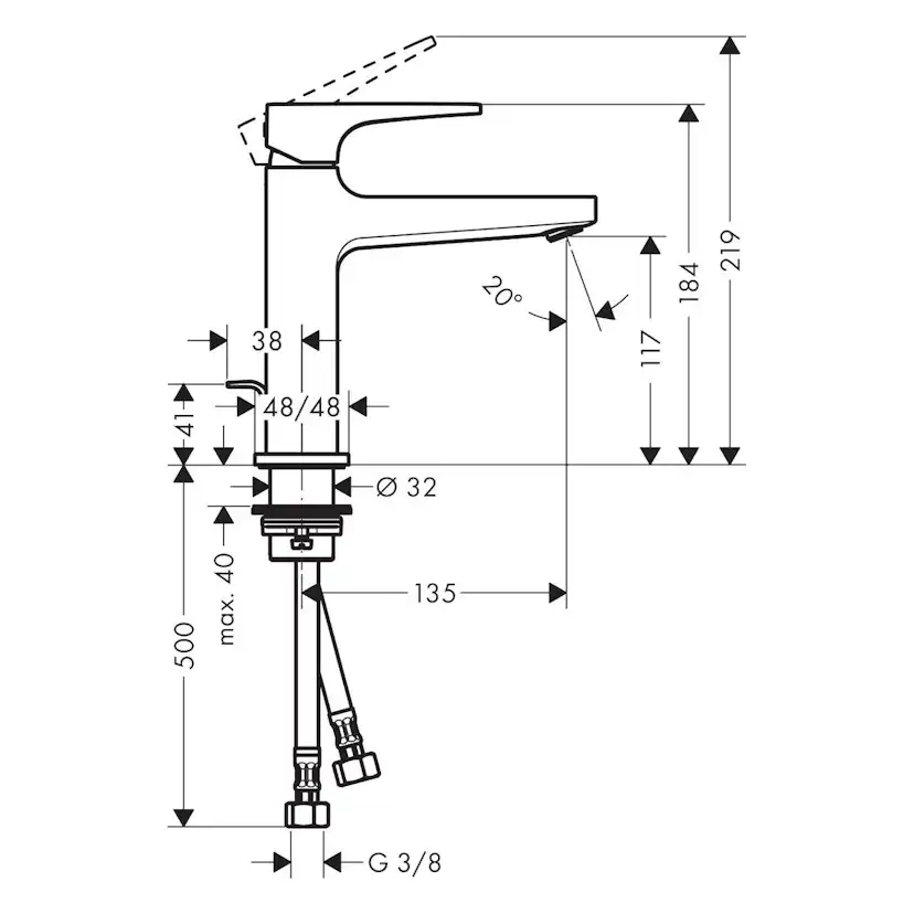 Tvättställsblandare Hansgrohe Metropol 110 med Bygelgrepp