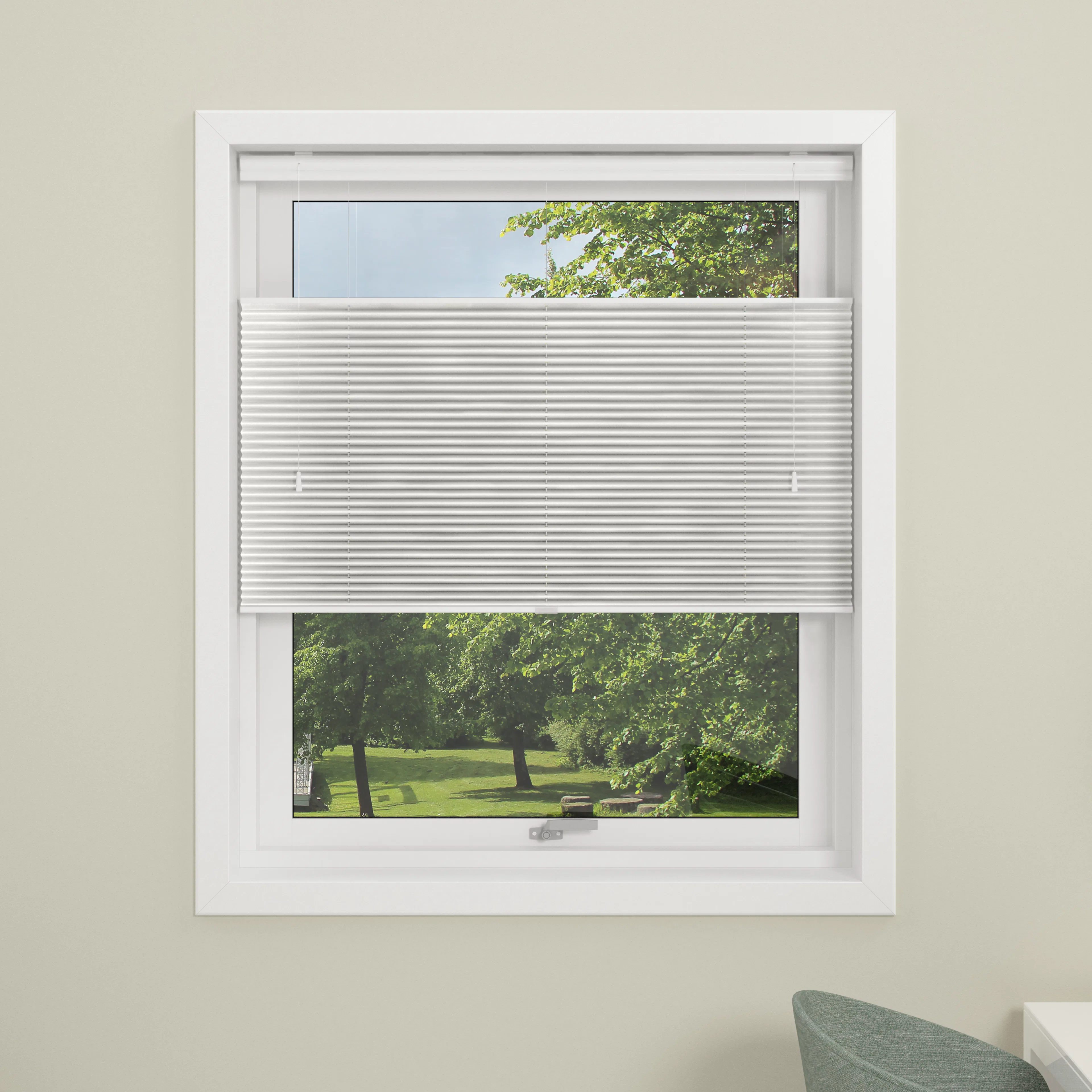 Plisségardin Debel Touch Split Ljusavskärmande