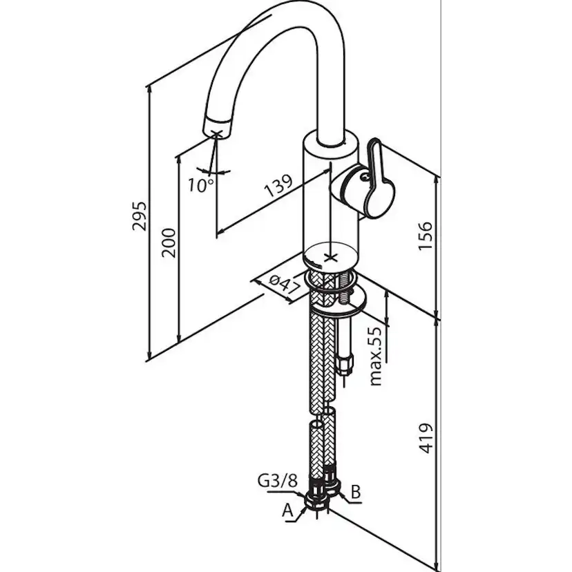 Tvättställsblandare Damixa Silhouet 7462