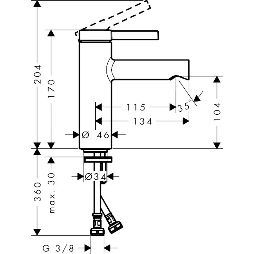 Tvättställsblandare Hansgrohe Zesis S 100 CoolStart med Push-Open ventil