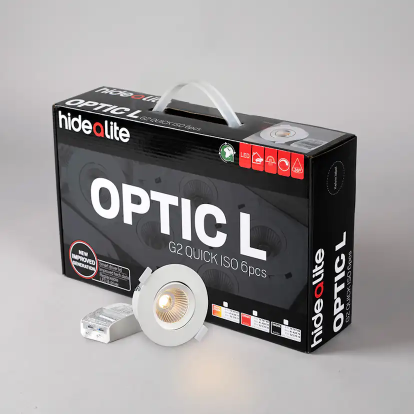Downlight Hide-A-Lite DL Optic G2 L Q ISO 6-pack Vit 610 lm