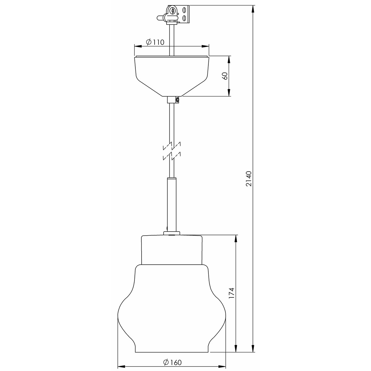 Taklampa Ifö Electric Smycka Emma Klarglas