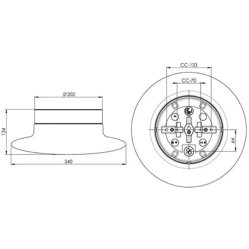 Vägg-/Taklampa Ifö Electric Cairo L IP44 Rak 13W LED