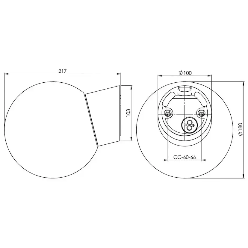 Vägglampa Ifö Electric Classic Glob Matt Sned IP54