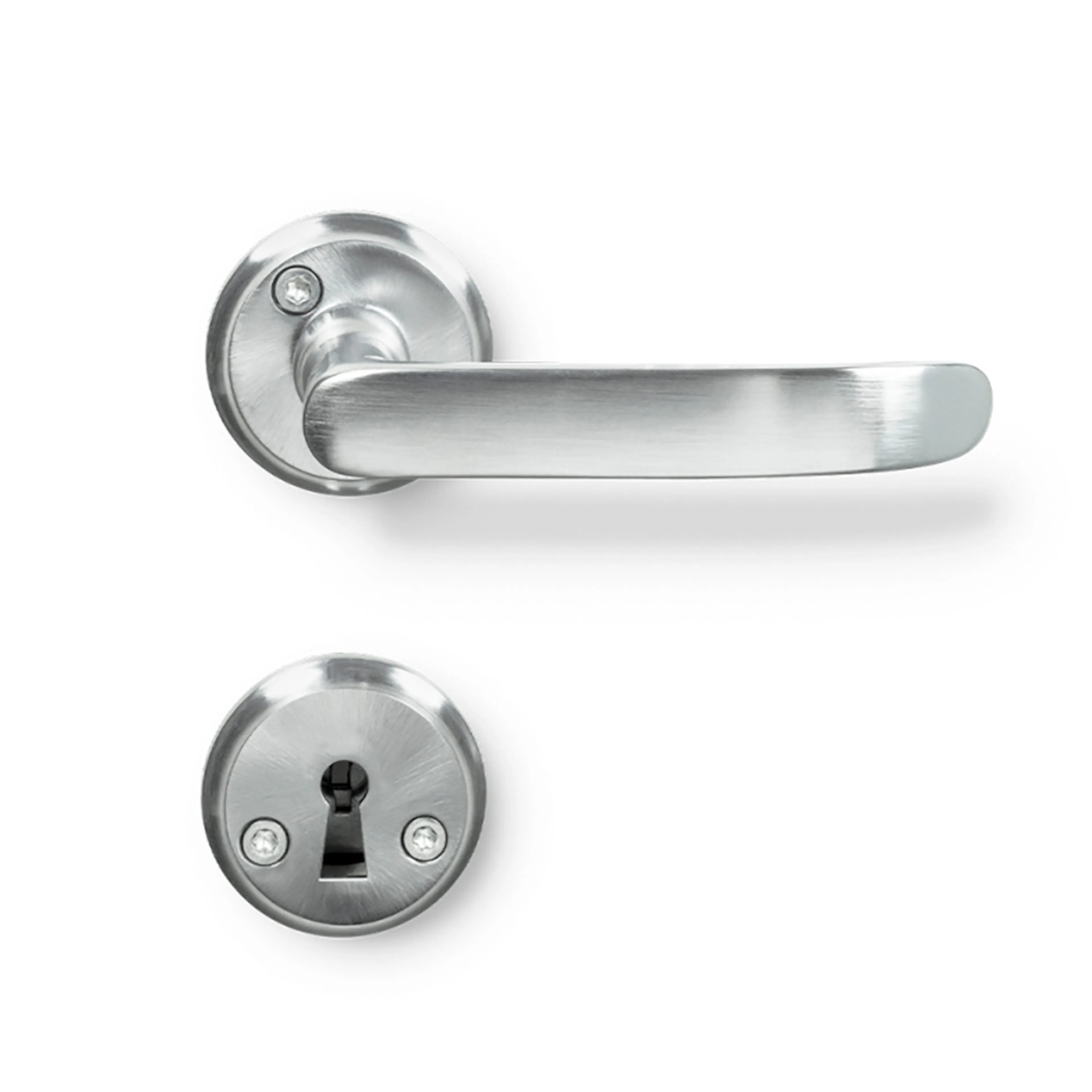 Dörrhandtag Beslag Design Hven Borstad Krom med Nyckelskylt