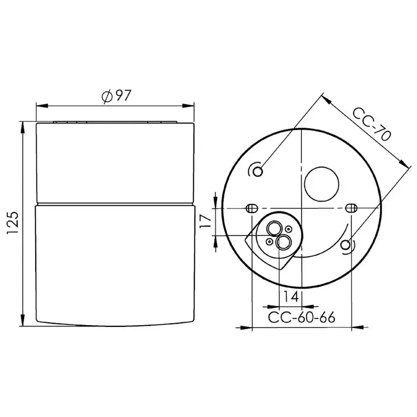 Vägg-/Taklampa Ifö Electric Opus 100/125 IP44 LED 3000K