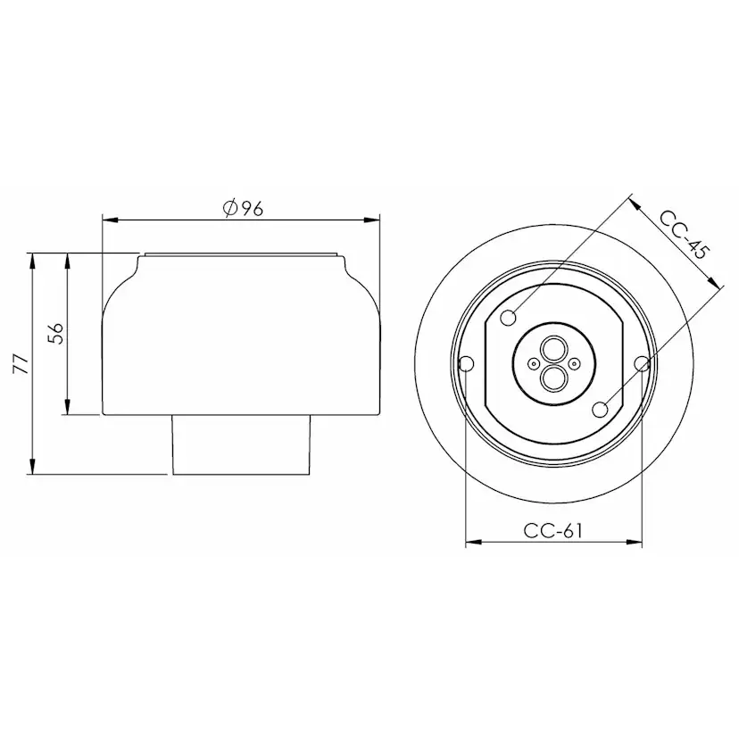 Vägg-/Taklampa Ifö Electric Sockel 84,5 Rak IP44 E27