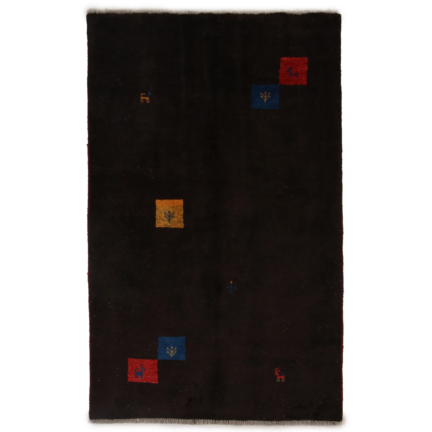 Persisk Matta Arkiio Gabbeh Shiraz Ull Mörkbrun 115x185