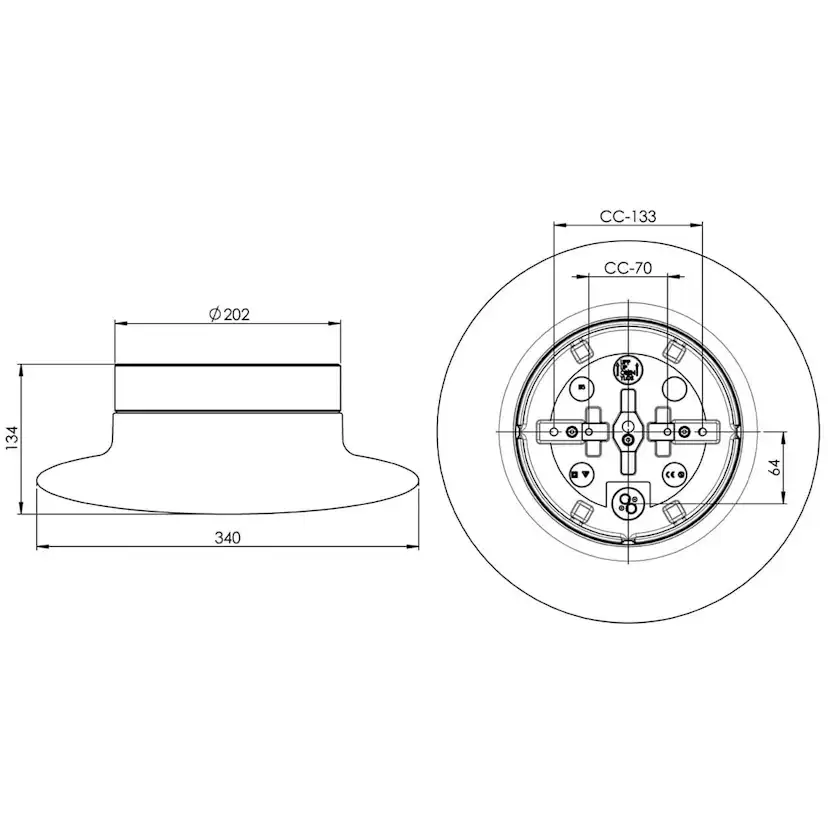 Vägg-/Taklampa Ifö Electric Cairo L E27 75W IP44