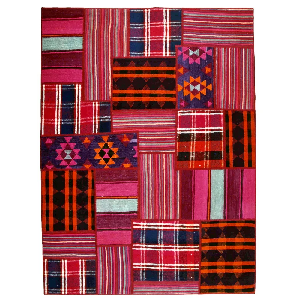 Persisk Patchworkmatta Arkiio Kelim Flerfärgad 153x207