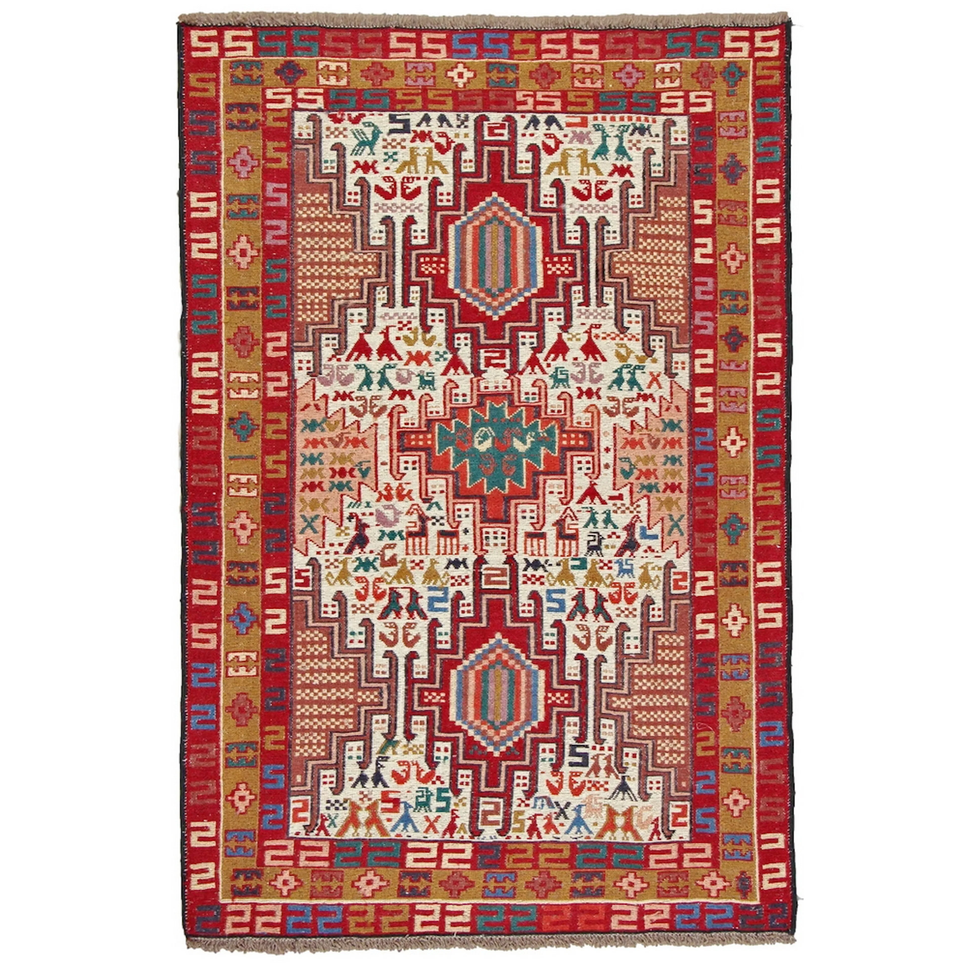 Persisk Matta Arkiio Varni Ardebil Kelim 97x147