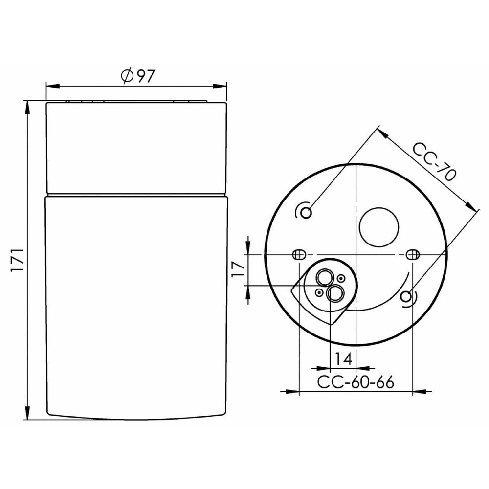 Vägg-/Taklampa Ifö Electric Opus 100/175 IP44 Rak E27