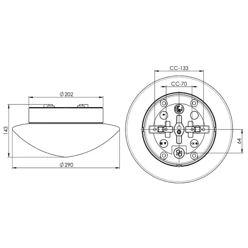 Vägg-/Taklampa Ifö Electric Solhem Vit IP44 Rak E27 Bastu