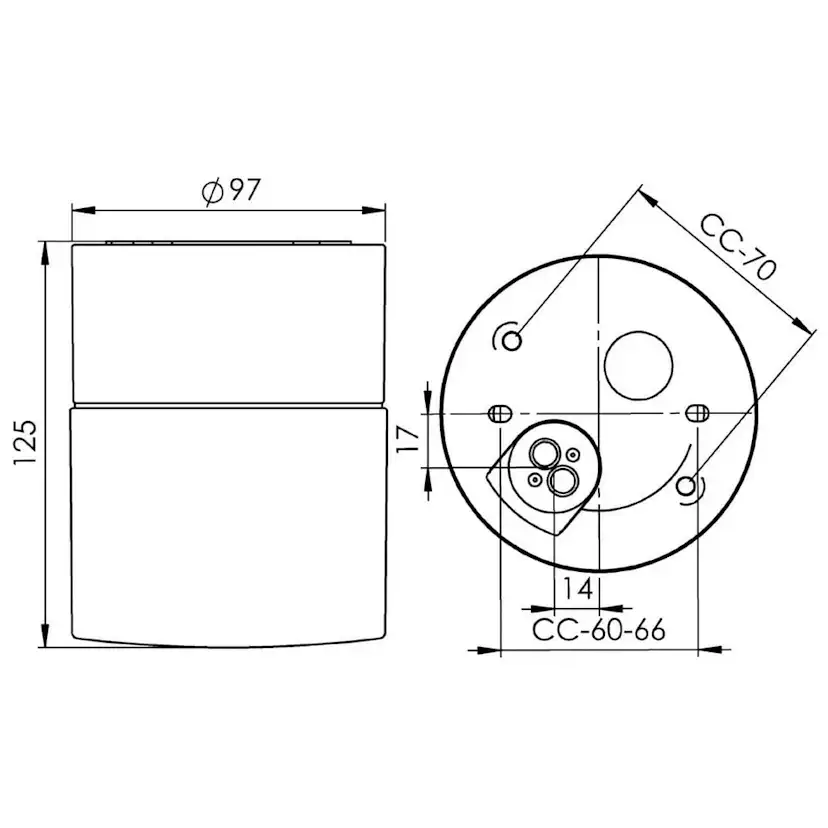 Vägg-/Taklampa Ifö Electric Opus 100/125 Svart Rak IP44 G9