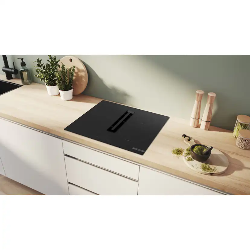 Induktionshäll Bosch PVS611B16E Serie 4 med Inbyggd Fläkt 60 cm med TouchSelect-styrning