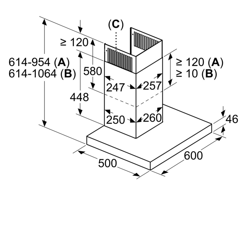 Köksfläkt Bosch DWB67CM50 Serie 6 Vägghängd