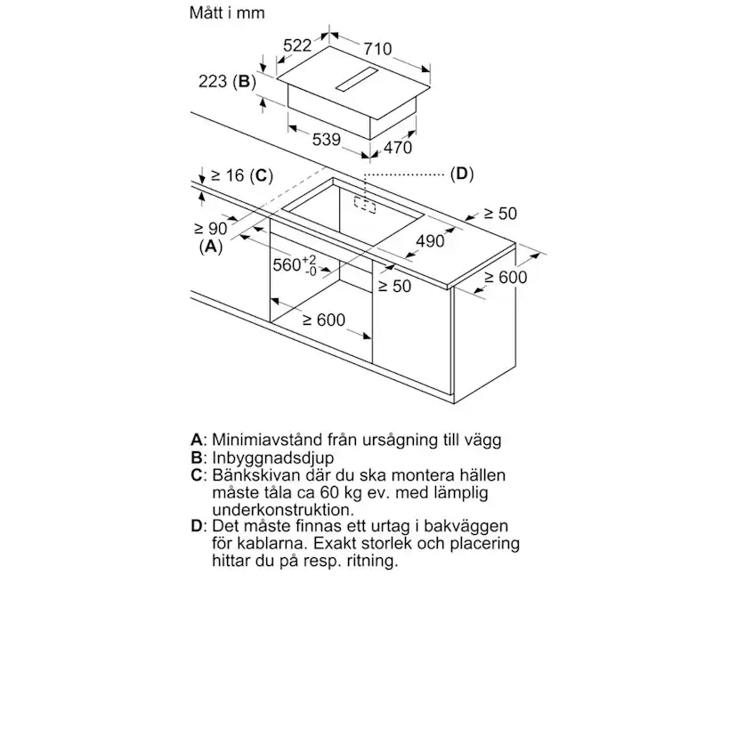 Induktionshäll Siemens ED751HQ26E Med Inbyggd Fläkt 70 cm Utan Ram