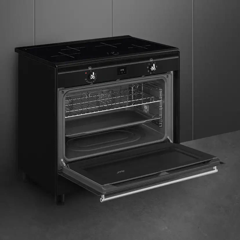Induktionsspis Smeg CX91IMBL Svart 90cm med Varmluft och Timerfunktion