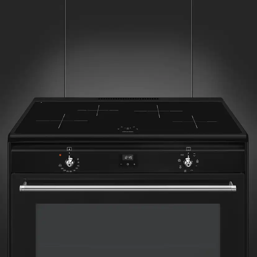Induktionsspis Smeg CX91IMBL Svart 90cm med Varmluft och Timerfunktion